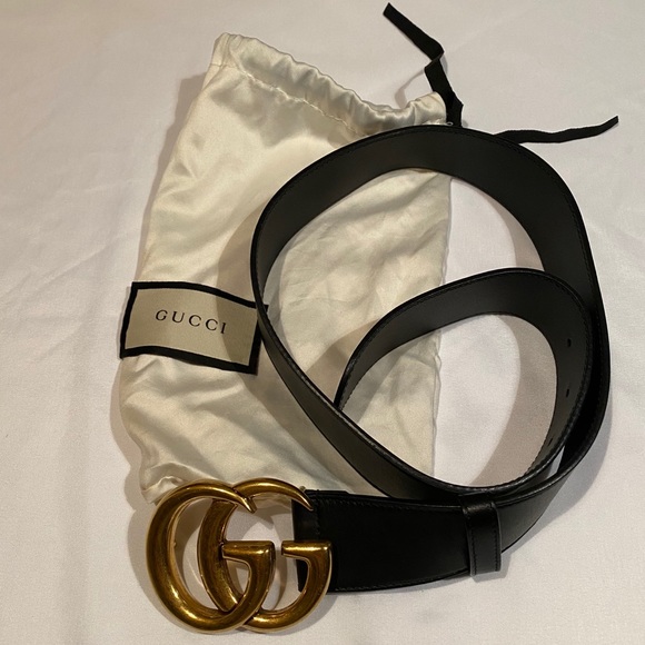 Original Gucci Leather Belt with double G buckle main image 4